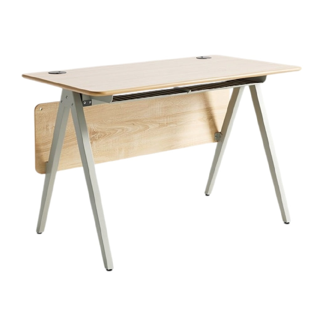 **Moderne Houten Bureau met Verstelbare Poten en Opbergruimte**