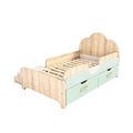 **Technisch Titel in het Nederlands: Houten peuterbed met opberglades en schattige rugleuning**