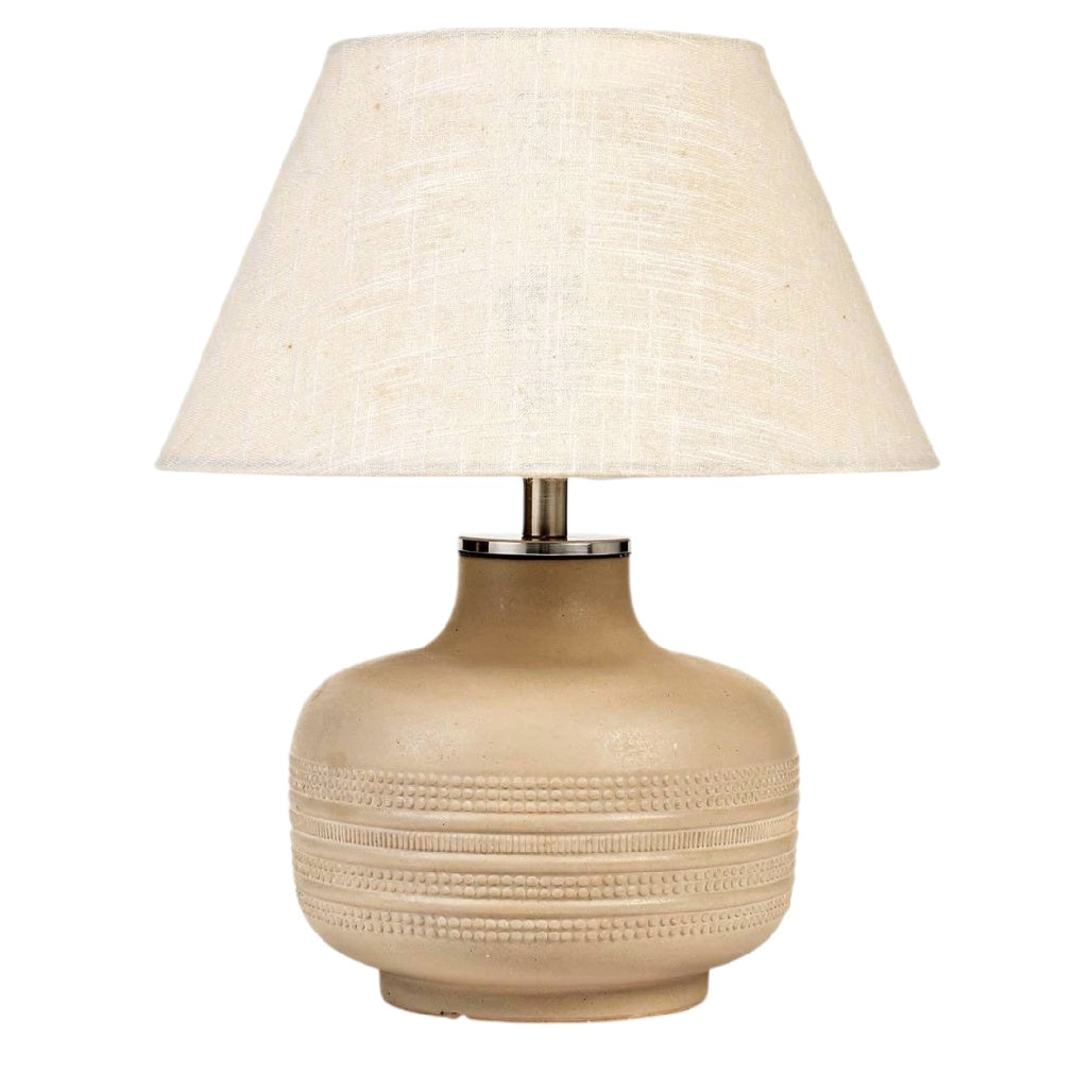 **Technische Titel in het Nederlands: 'Moderne Tafel lamp met Ecru Katoenen Lampenkap'**